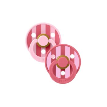 BIBS 02 SUCETTES NATURAL RUBBER BABY PINK CORAL SIZE1 0M+