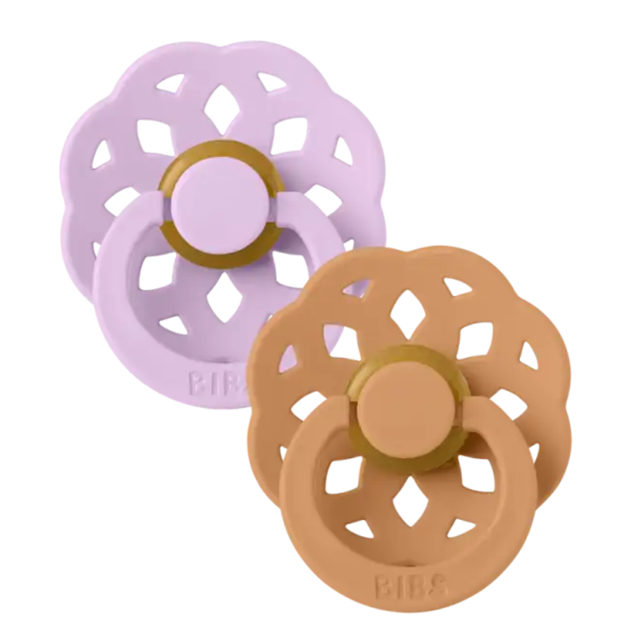 BIBS 02 SUCETTES BOHEME NATURAL RUBER VIOLET SKY PUMPKIN SIZE 1