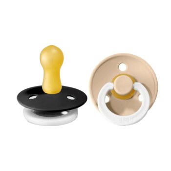 BIBS 02 SUCETTES PACIFIER BLACK GLOW VANILLA GLOW SIZE 2