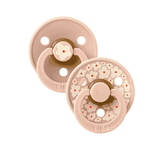 BIBS 2 SUCETTES COLOUR NATURAL RUBBER JASMINE BLUSH MIX SIZE 1