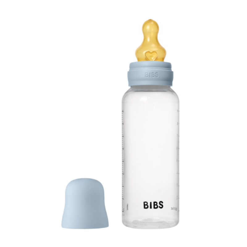 BIBS BIBERON BOTTLE LATEX MEDIUM FLOW BABY BLUE 270ML