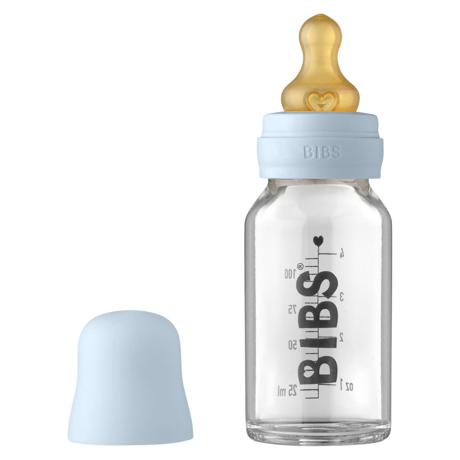 BIBS BIBERON EN VERRE BABY BLUE SET COMPLET 0M+ 110ML