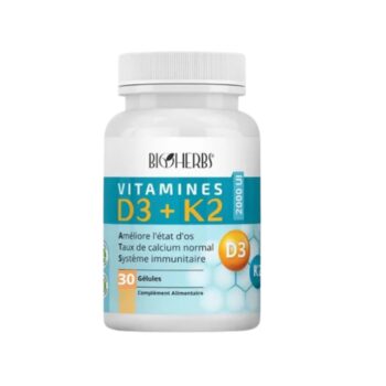 BIOHERBS VITAMINES D3+K2 30 GELULES