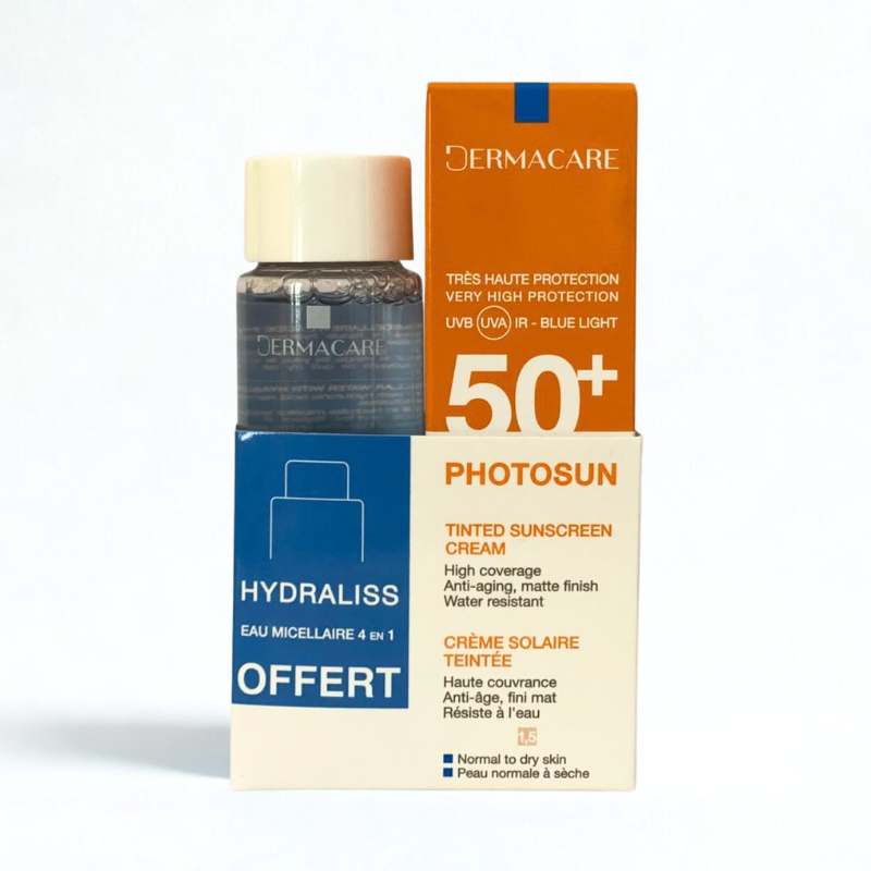 DERMACARE PHOTOSUN CREME PROTECTRICE TEINTEE 1.5 PEAU NORMAL A SECHE SPF50+ 50ML