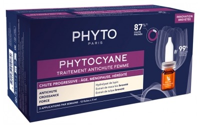 PHYTO PHYTOCYANE TRAITEMENT ANTI-CHUTE PROGRESSIVE FEMME 12*5ML