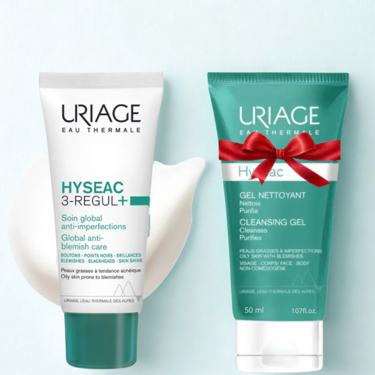 URIAGE HYSEAC 3 REGUL+ SOIN GLOBAL 40ML+HYSEAC GEL NETTOYANT 50ML (OFFERT)