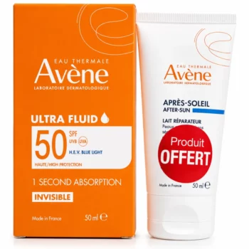 AVENE ULTRA FLUIDE INVISIBLE SPF50 50ML + LAIT APRES SOLEIL 50ML OFFERT